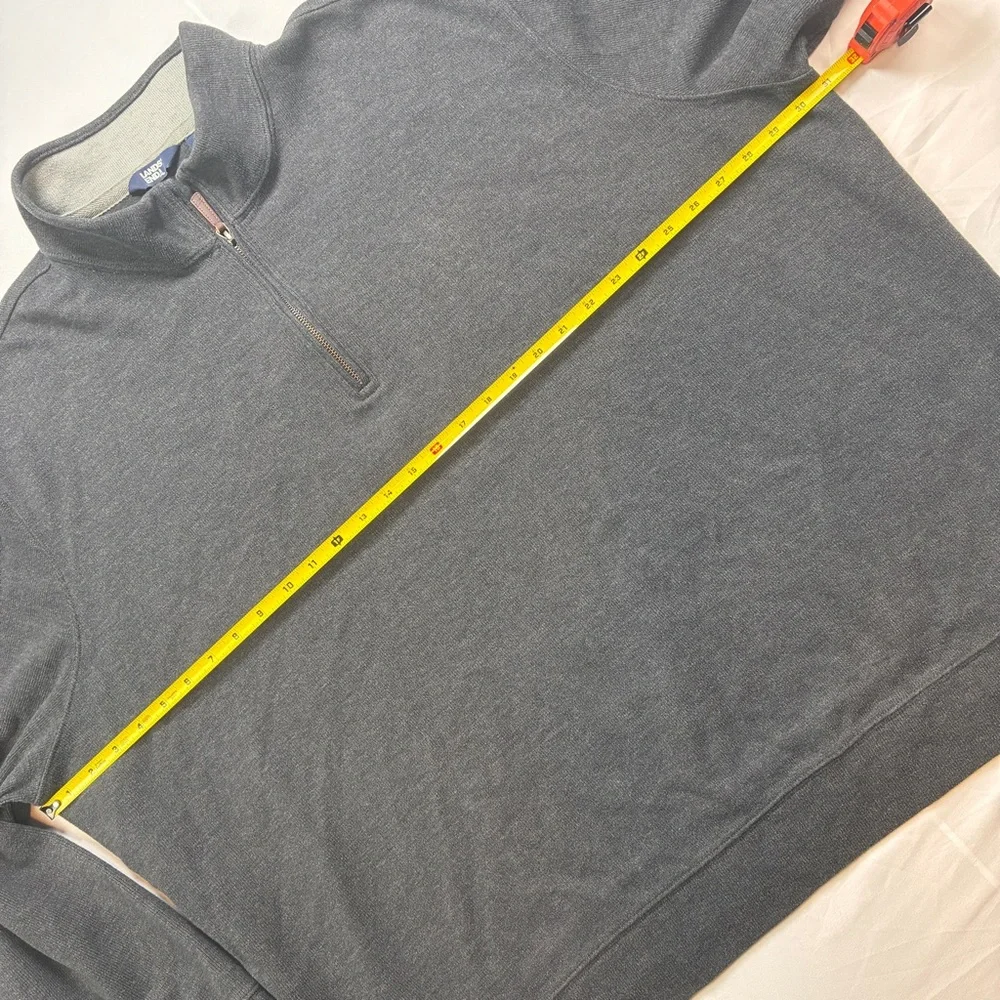 Lands' End Men's Charcoal 1/4Zip-Up Sweater